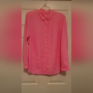 Tommy Bahama Large Linen Coral Pink Shirt Preowned